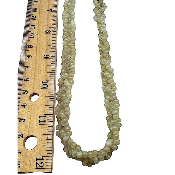 Vintage Multi-Strand White Glass Beaded Necklace - Picture 6 of 6